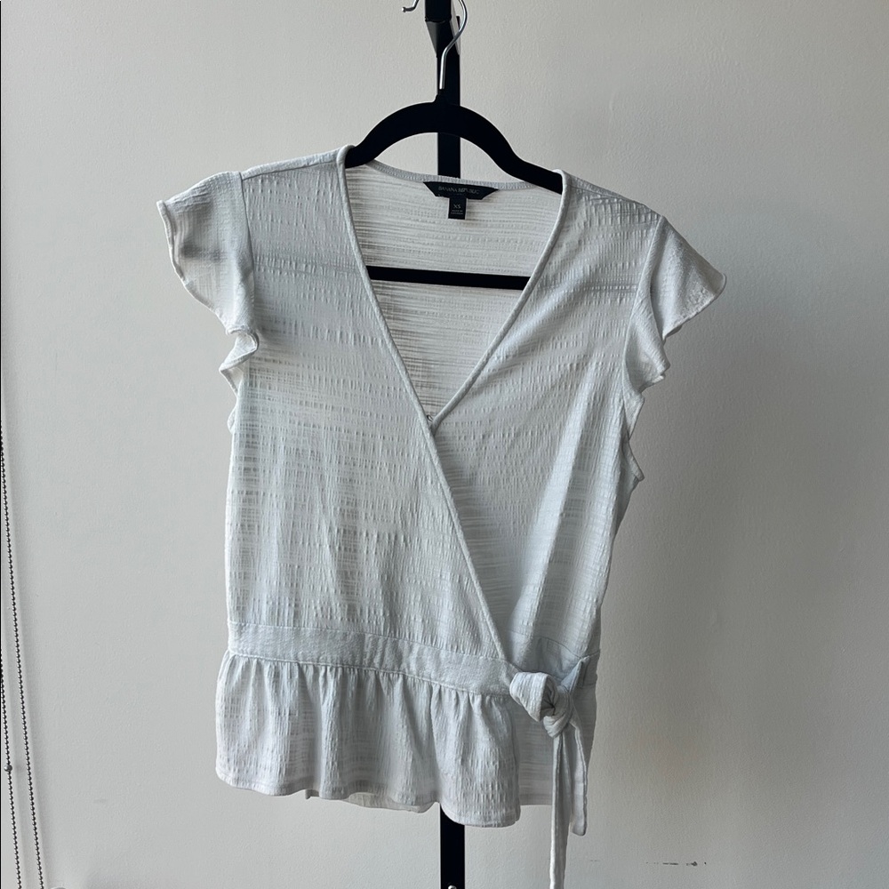 Banana Republic Cream Wrap Blouse